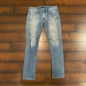 Uniqlo Slim Straight Fit Distressed Jeans